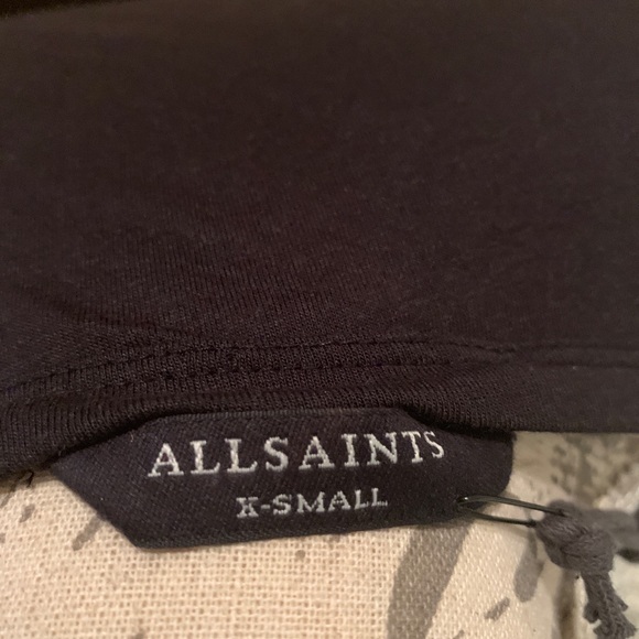 NWT All Saints Black Draped Back Top XS - Picture 5 of 6